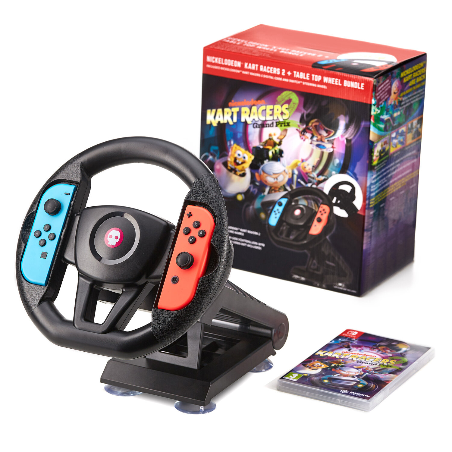 Руль для Joy-Con, игра в подарок: Nickelodeon Kart Racers 2 (цифровой ключ в пластиковом боксе)