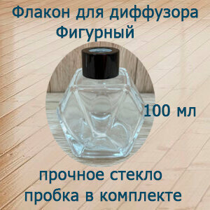 Флакон для диффузора прозрачный (фигурный) пустой 100 мл.