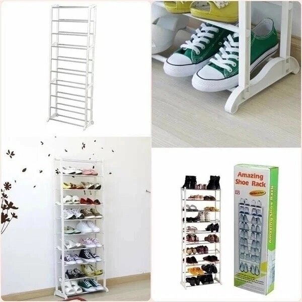 Органайзер - стойка для хранения обуви Amazing Shoe Rack на 30 пар (Белая)