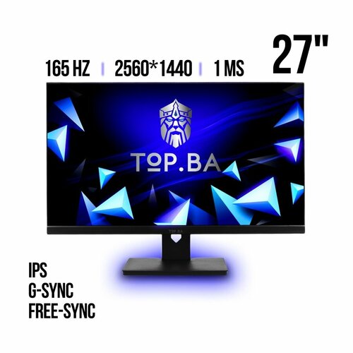 Монитор игровой ТОР ВА 27 25601440 IPS 144 Гц G-Sync 1 мс QHD черный 2499000₽
