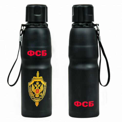 Термос со шнурком ФСБ черный