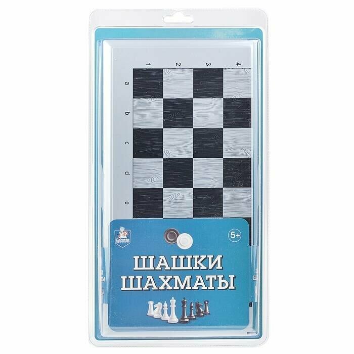 Настольная игра Шашки-Шахматы, игровая доска в комплекте