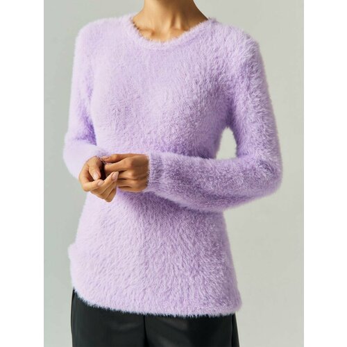 Джемпер WONDERCLO, длинный рукав, прилегающий силуэт, вязаный, размер 42-46, фиолетовый