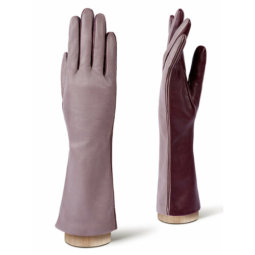 фото Перчатки eleganzza демисезонные, натуральная кожа, подкладка, размер 7.5, фиолетовый, розовый