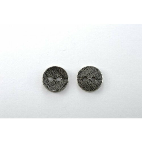 Пуговица TierraCast Лист 17мм, отверстие 2,5мм, цвет античное олово, 94-6559-40, 1шт