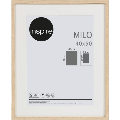 Рамка Inspire Milo, 40х50 см, цвет дуб рамка inspire lucia 50x40 см цвет бежевый