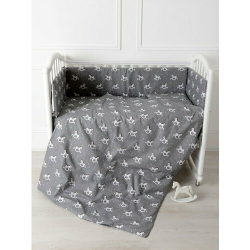 Бортик для детской кроватки МамаШила Единорог серый Р-6-413 1923₽