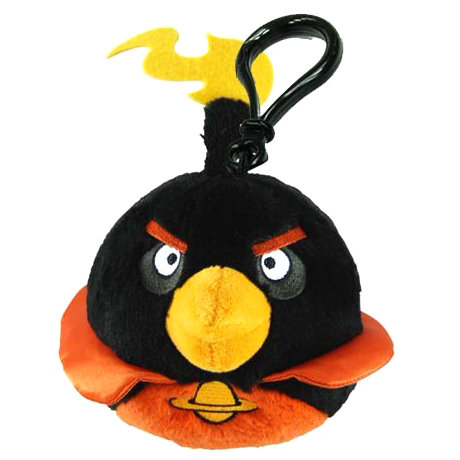 Мягкая игрушка-брелок Черная космическая злая птичка (Angry Birds Space - Black Bird), 8 cм, 92677-BK