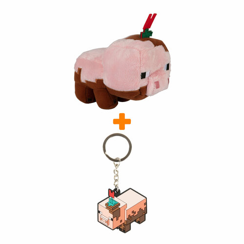 Набор Minecraft мягкая игрушка Muddy Pig + брелок