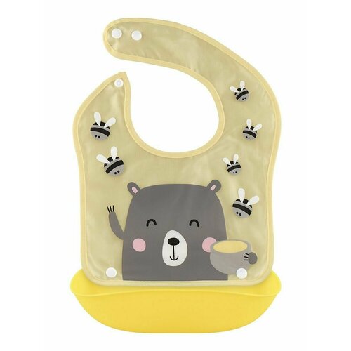 Фартук нагрудный с отстегивающим карманом. карманом, от 6 мес, LUBBY, 1 шт.