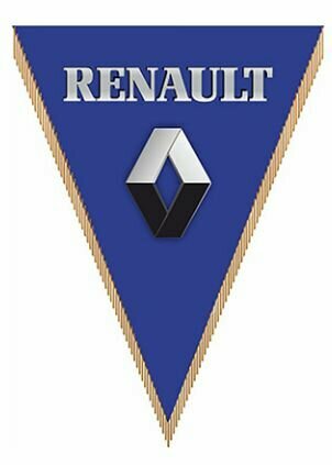 Вымпел треугольный RENAULT фон сиреневый (260х200) цветной (уп.1шт) SKYWAY