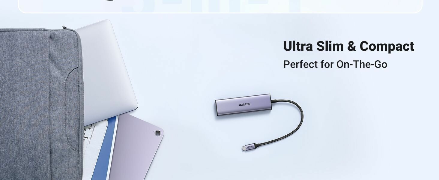 Конвертер UGREEN CM511 (15596) USB-C To HDMI+3*USB 30 A+PD Power Converter - Silver