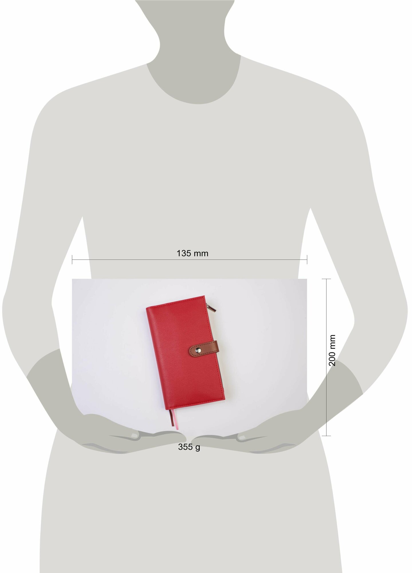 Ежедневник-органайзер (красный) (искусств. кожа, обложка на заклепке, сменный внутренний блок, отделение под карты и ручку) - фото №5