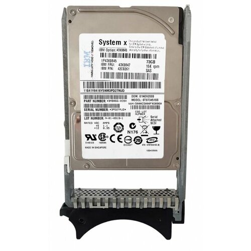 Жесткий диск IBM 42C0261 73Gb 15000 SAS 25 HDD 1163000₽