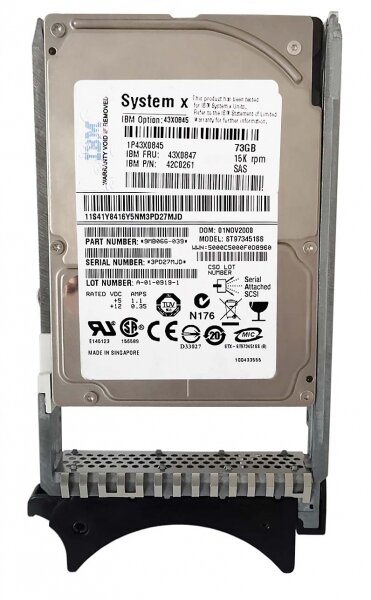 Жесткий диск IBM 43X0845 73Gb 15000 SAS 2,5" HDD