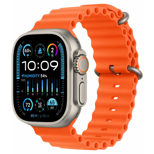 Apple Watch Ultra 2 49mm Titanium Case with Orange Ocean Band