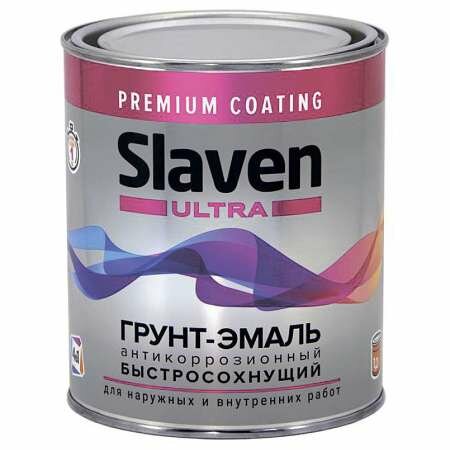 фото Грунт-эмаль Slaven ULTRA быстросохнущая коричневый RAL 8017, 1,2 кг (1шт) (129668)