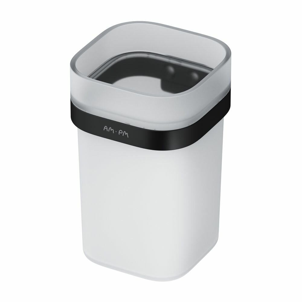 фото A8F34322 Func Стеклянный стакан с настенным держателем, черный