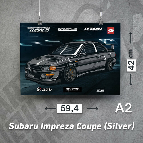 Постер Spray Patrick (Subaru Impreza WRX STI GC8) Серая 59,4x42, A2