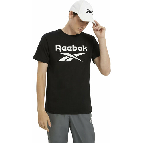 Футболка спортивная Reebok IDENTITY STACKED LOGO T-SHIRT, размер S, черный