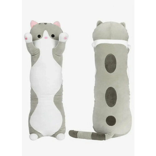 фото Мягкая игрушка " кот-батон ", серый, 150 см. китай