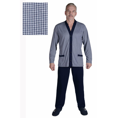 фото Пижама , брюки, джемпер, карманы, пояс на резинке, размер 182-116(58), серый  ооо "глорес"