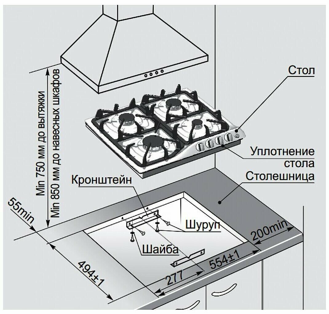 Газовая варочная панель GEFEST СН 1210-02 K2