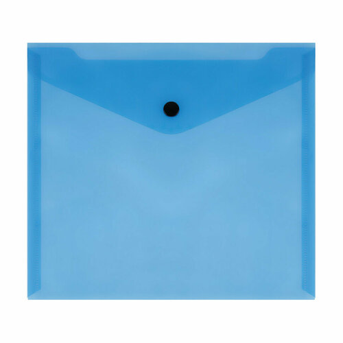 Папка-конверт на кнопке СТАММ А5+, 150мкм, пластик, прозрачная, синяя, 30 штук, 343175 папка конверт на кнопке стамм а5 150мкм пластик прозрачная синяя 30 штук 343175