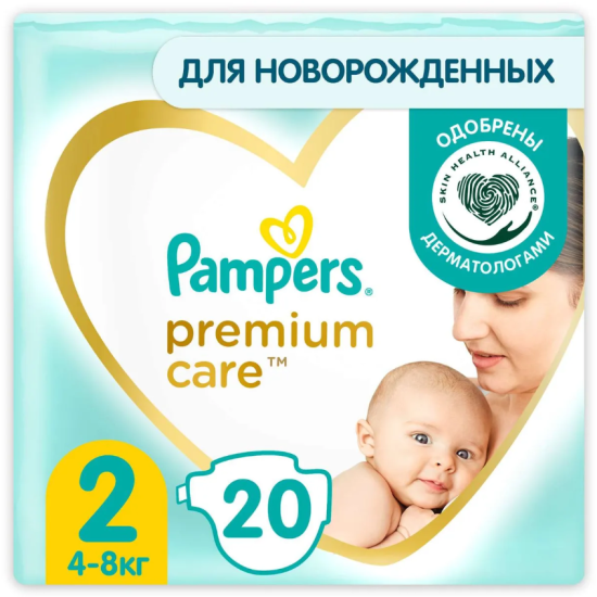 Подгузники PAMPERS Premium Care Mini (4-8 кг) 20шт