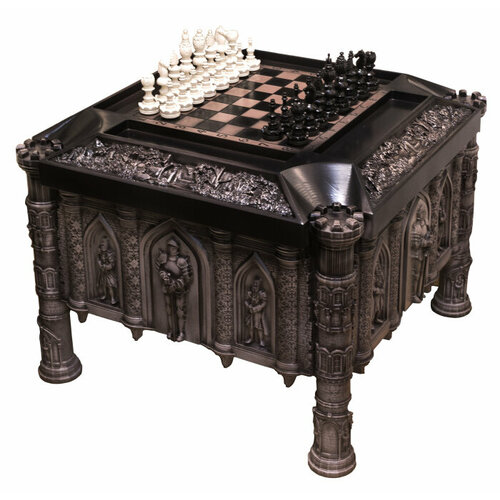 Шахматный стол из бука Рыцари