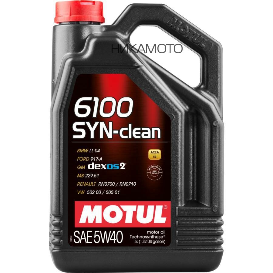 Моторное масло Motul 6100 SYN-CLEAN 5W40 синтетическое 5л