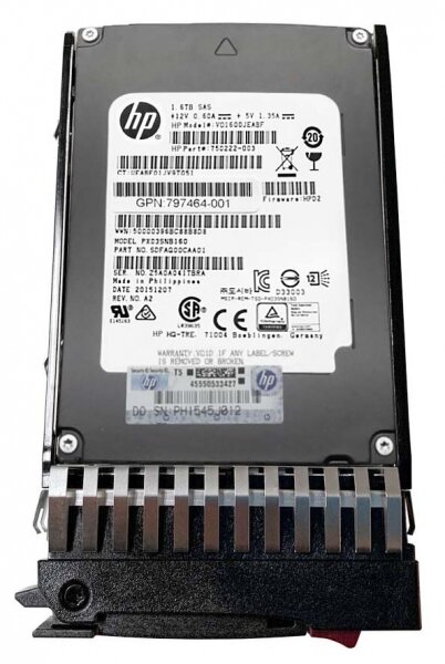 Жесткий диск HP N9X91A 1,6Tb SAS 2,5" SSD