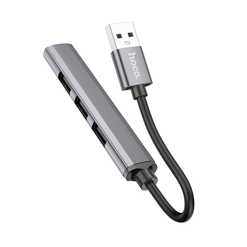 Хаб USB Hoco HB26 3xUSB 2.0/1xUSB 3.0 Grey 6931474765468