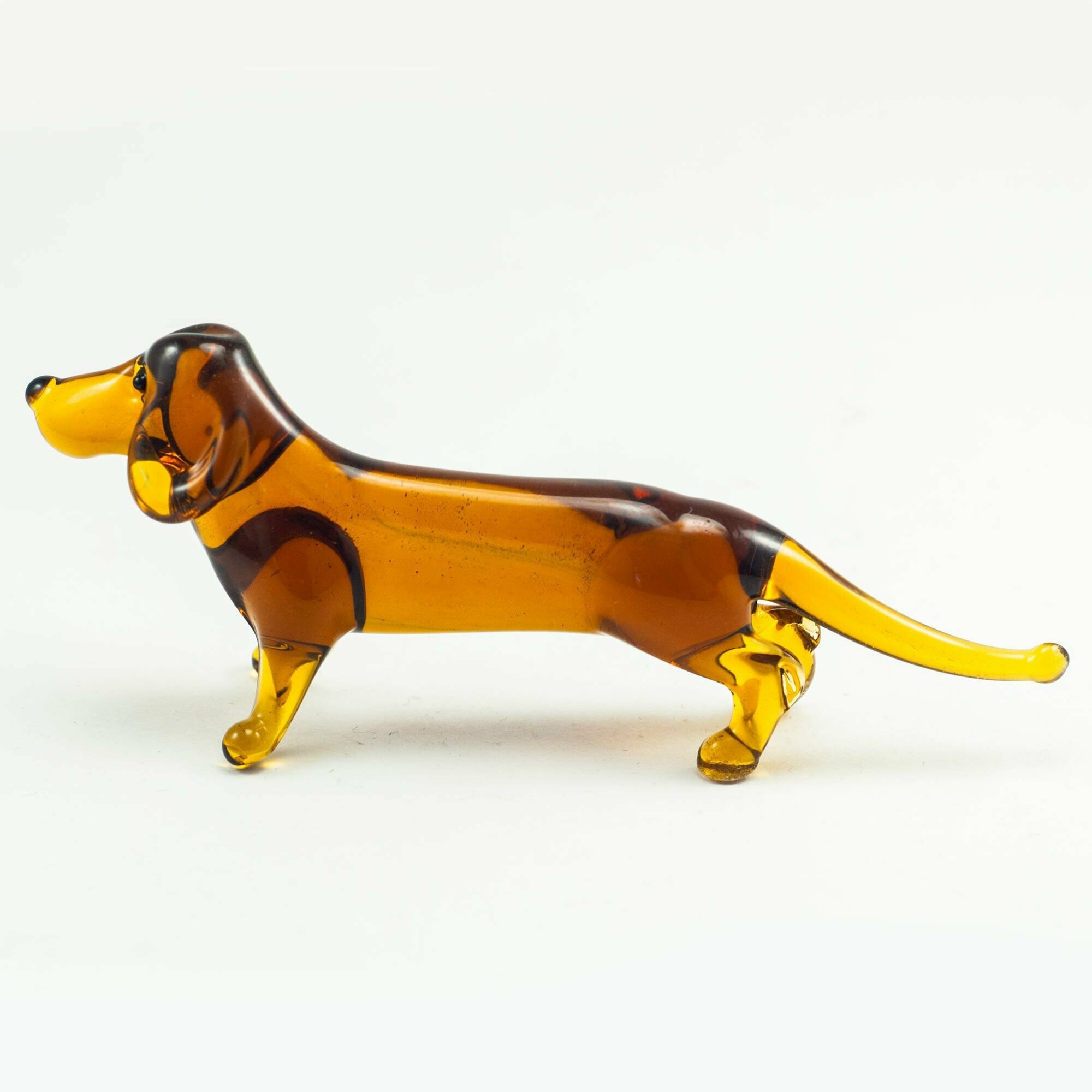 фото Фигурка из стекла Такса темно-коричневая