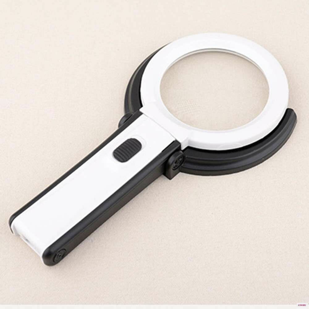 Magnifier Лупа настольная Magnifier 2x/5x-120мм складная с подсветкой (10 LED) MG3B-1C для чтения и рукоделия — фото 15