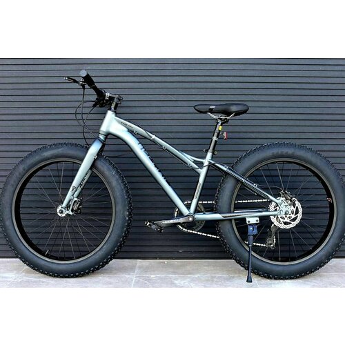 Велосипед Фэтбайк 24 колёса Richiesto TT120 Гидравлические тормоза Алюминиевая рама Подростковый Детский Вездеход серый с черным 3149000₽