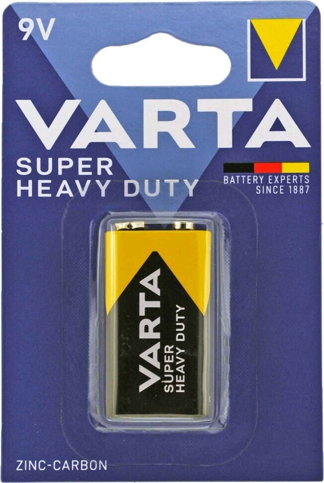 Батарейка крона VARTA SUPER HEAVY DUTY 2022 6F22 BL1 9 вольт