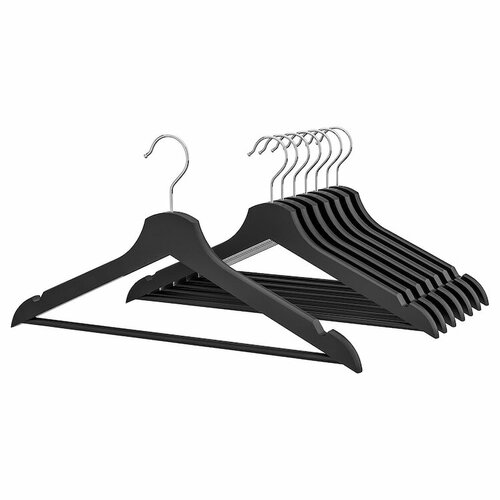 Вешалки Икеа, набор плечиков Ikea Bumerang, 8 шт, черный