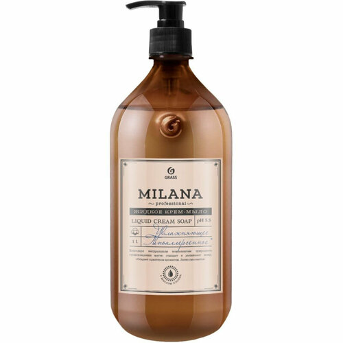 Комплект 8 штук, Крем-мыло жидкое увлажняющее Milana Professional 1л