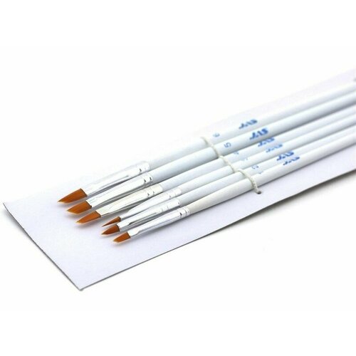 Набор кистей из синтетического волоса, ретушные 6 шт. (№ 1, 2, 3, 4, 5, 6), шт