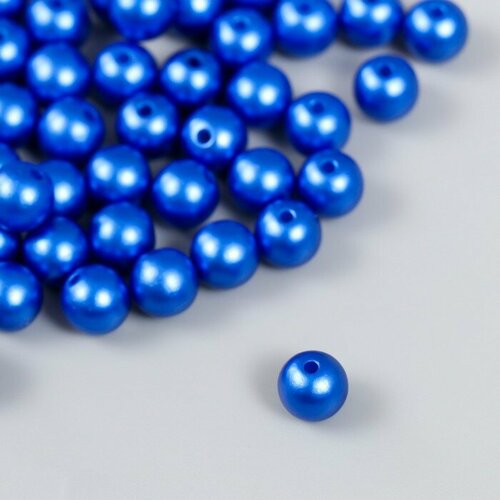Набор бусин Рукоделие пластик, диаметр 8 мм, цвет королевский синий, 25 г (9527227)