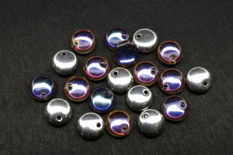 Бусины Lentils 6мм, отверстие 0,8мм, цвет 00030/29942 Crystal/Volcano, 725-018, 20шт