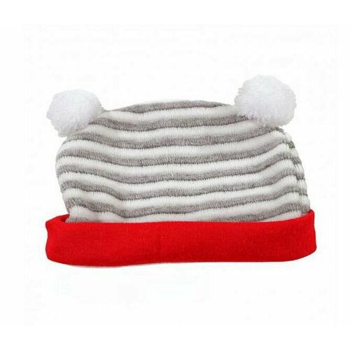 cartoon hat girl boy scarf thickened hat winter hat newborn warm children s hat plush children s hat adult parent child hat Gotz Grey Striped Hat Size S (Серая шапочка в полоcку для кукол Готц 30 - 33 см)