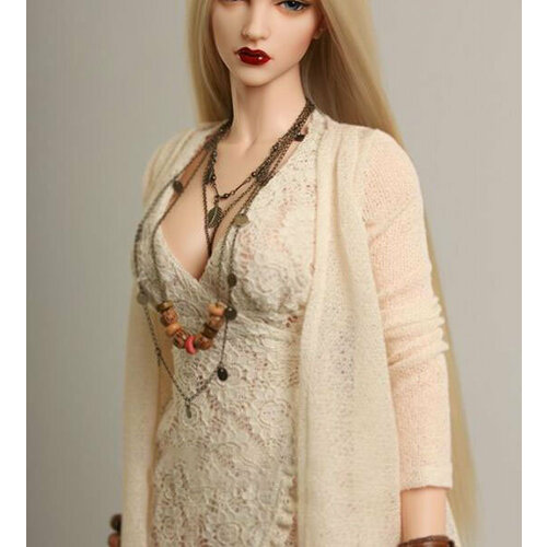 Iplehouse Woman Pearl cardigan (Вязаный кардиган бежевый для кукол Иплхаус 70 см)