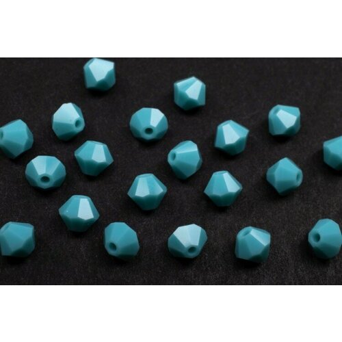 Бусины биконусы хрустальные 4мм, цвет TURQUOISE, 746-096, 20шт