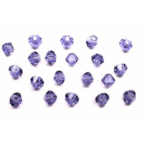 Бусины биконусы хрустальные 3мм, цвет TANZANITE, 745-053, 20шт