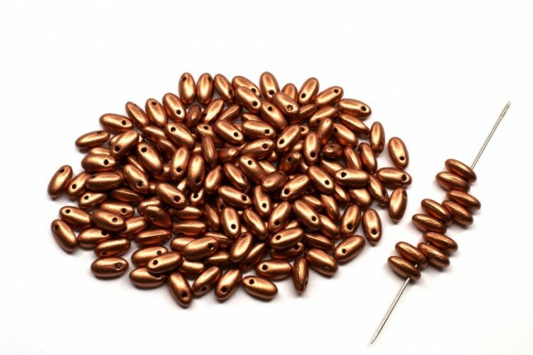 фото Бусины Rizo 6х2,5мм, отверстие 0,8мм, цвет 01770 античный медный матовый металлик, 753-008, 10г (около 150шт)