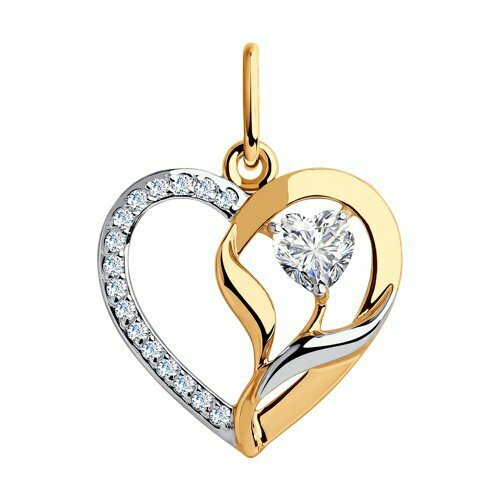 фото Подвеска diamant online, золото, 585 проба, фианит, размер 2 см. diamant-online