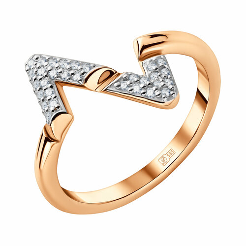 фото Кольцо talant, золото, 585 проба, фианит, размер 17.5