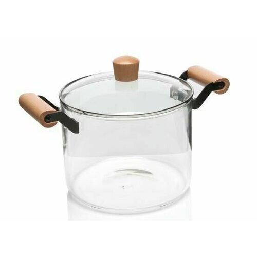 Кастрюля стеклянная прозрачная 23 л круглая с крышкой 2780₽